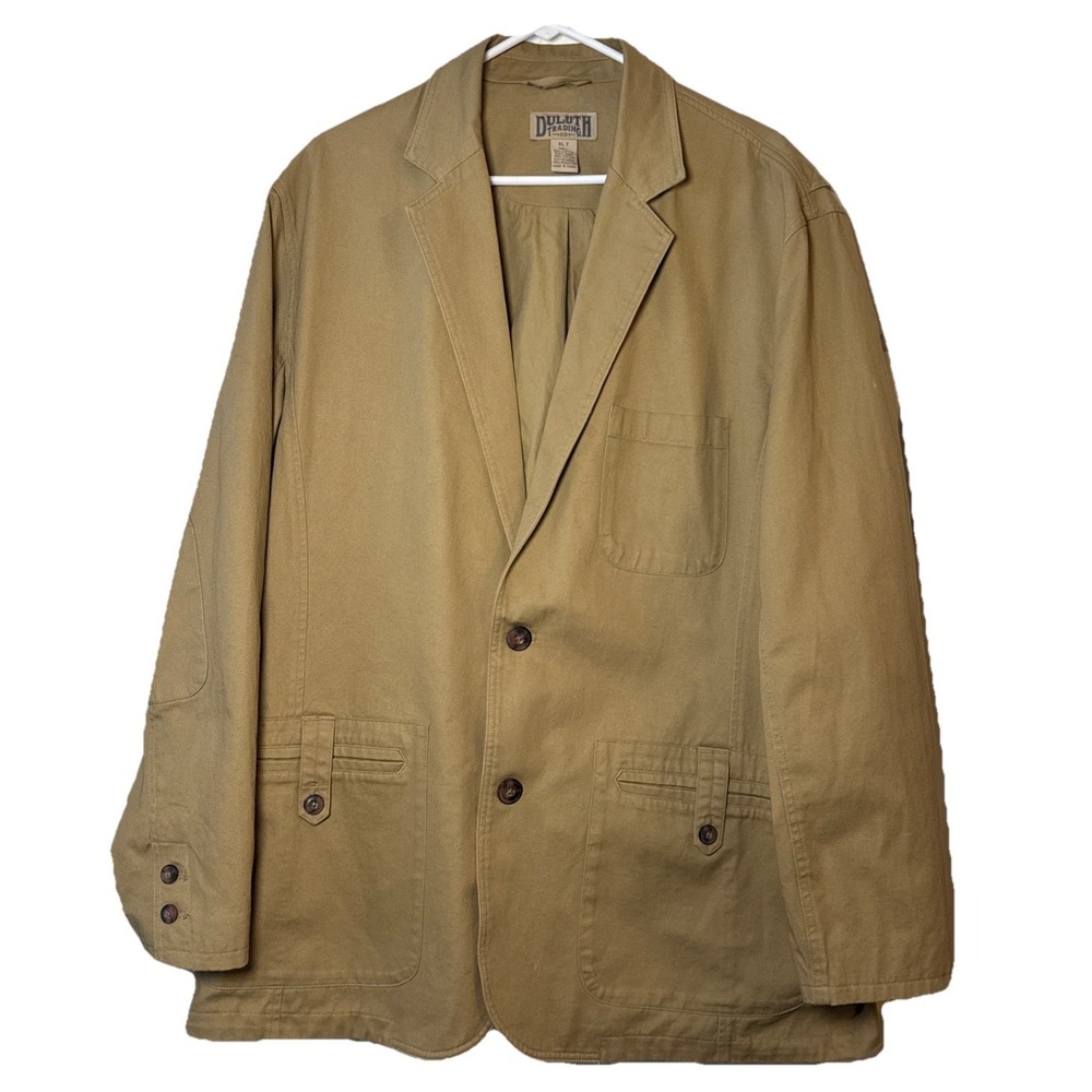 Duluth Trading Co XLT Tall Khaki Work Jacket Chore Coat Cotton Canvas Men's